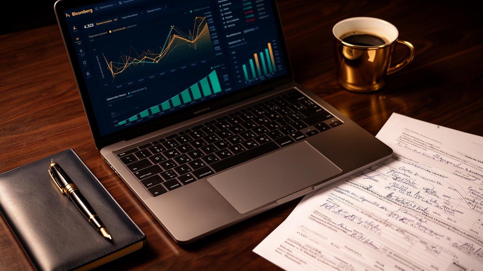 Financial dashboard analysis on executive workspace